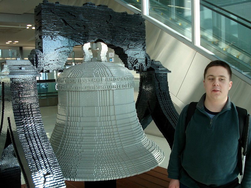 DSC02918.JPG - Shawn with a Leggo Liberty Bell, Philadelphia Airport