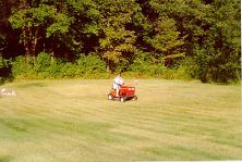 Cheryl mowing